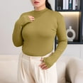 thumbnail image 4 of fatyb Plus Size Tops for Women Mock Neck Casual Undershirts Long Sleeve Pullover Comfortable Shirts, 4 of 7