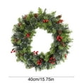 thumbnail image 3 of Green Christmas Wreath with Pine Cones, Berry Clusters & Abundant Branches - Winter Wreath Hanging Decor (15.7''), 3 of 8