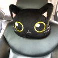 thumbnail image 3 of Almohadilla para el hombro para reposacabezas de coche, bonita almohada para el cuello con forma de gato negro, almohada para la cintura, decoración interior del coche, 3 of 6