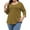 Khaki, variant on aidice Plus Size T Shirts for Women Casual V Neck 3/4 Sleeve Tops Loose Comfy Drop Shoulder Tee Shirts