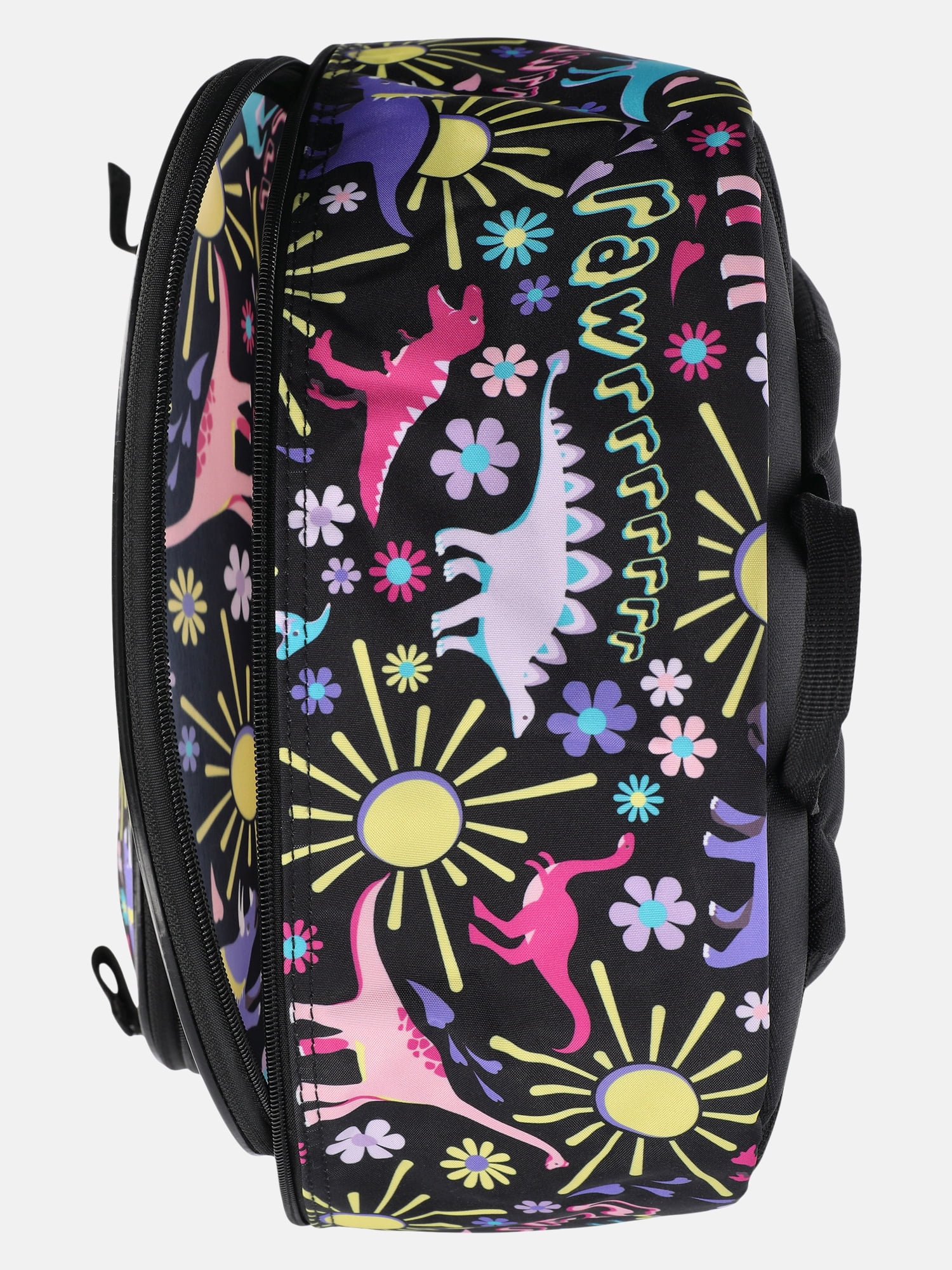 Wonder Nation Girls 17" Fossil Gardens Dinosaur Backpack & Lunch Set, Black