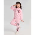 thumbnail image 4 of Disney Minnie Mouse Toddler Girls’ Outfit Set - Two Piece Quarter-Zip Sweatshirt with Glitter Puff Ink & Jogger Pants (Light Pink, 3T), 4 of 5