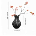 thumbnail image 3 of MMJ Fluted Ceramic Vase Set of 2 Matte Black White Table Centerpiece Home Decor 8.27x5.12x5.12in With Leaves, 3 of 6