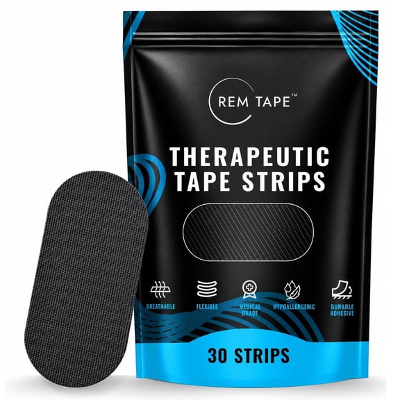 REM Tape - Mouth Tape For Sleeping (30 Pack). Strong Hold, Gentle Removal. Latex Paraben & BPA Free. CPAP & Beard Friendly. One Month Supply!
