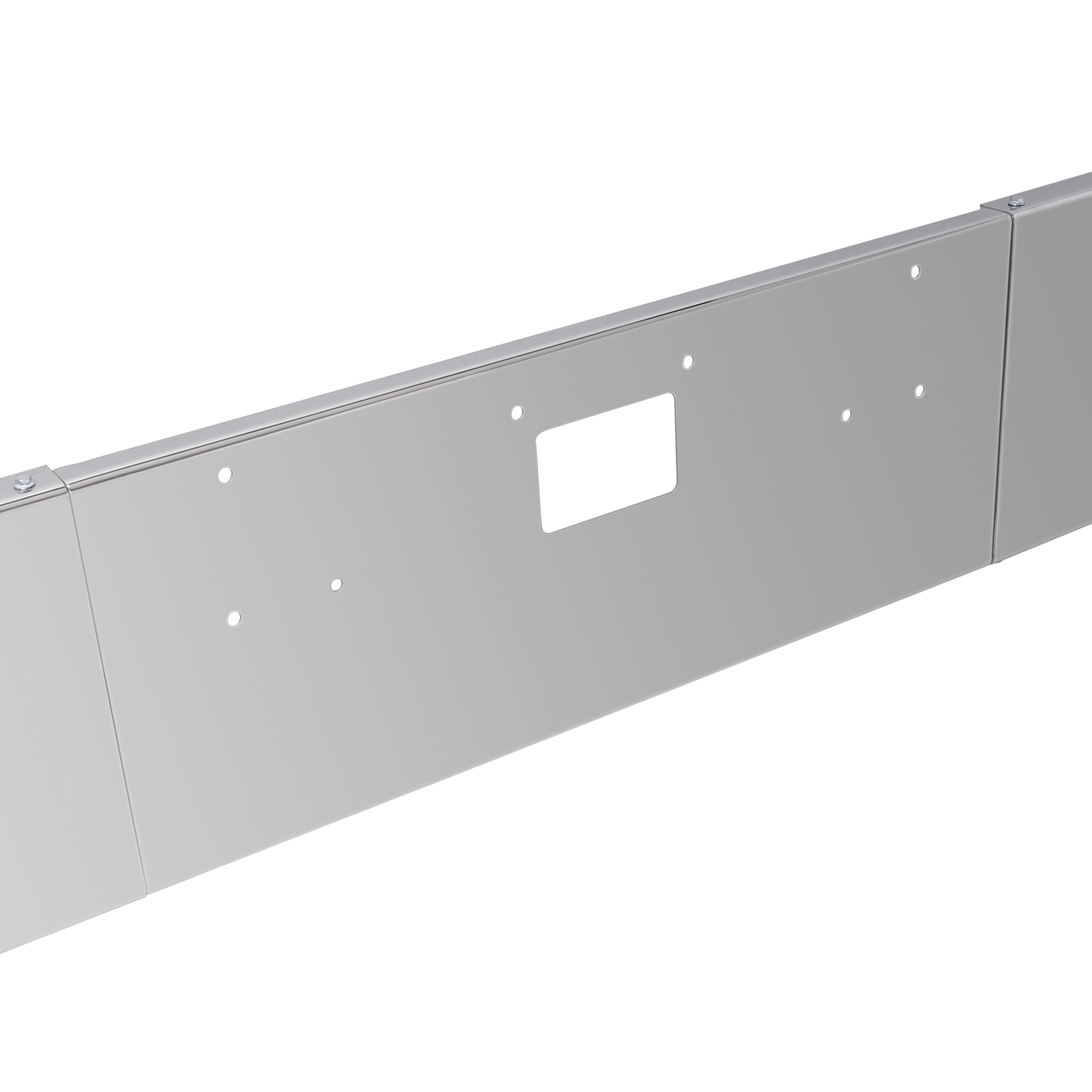 KOJEM 20" Front Bumper Assembly Compatible with Peterbilt 357 378 379 Square Bumper W/Boxed Roll End, Mounting & Tow Holes Without Fog Light Holes Steel Chrome 3PCS