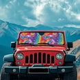thumbnail image 3 of HUIACONG Colorful Tie-Dye Windshield Sun Shade Heat Shield Sun Visor Mat Compatible with Jeep Wrangler Rubicon Sahara TJ JK JKU 2 Door & 4 Door, 3 of 6