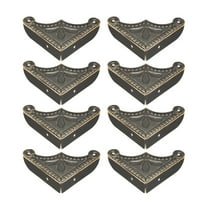 Unique Bargains Metal Desk Corner Protectors Table Edge Cover Guard 1.54" x 1.54" x 0.35" Bronze Tone 8Pcs