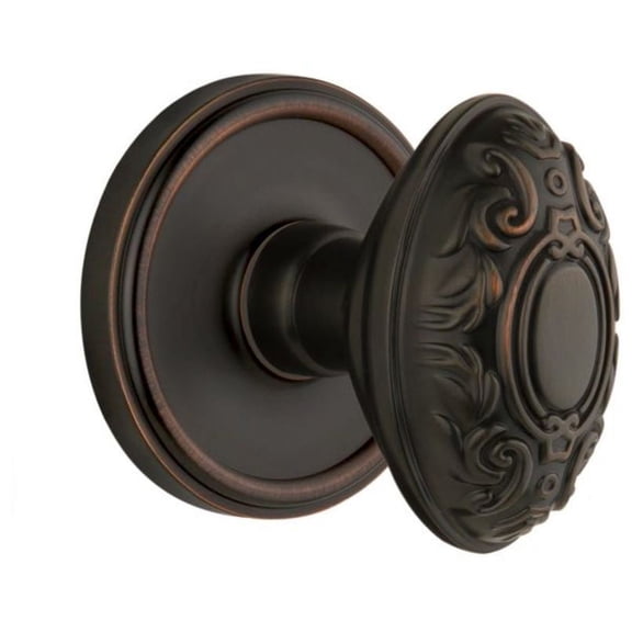 Grandeur Geogvc_Psg_238 Georgetown Solid Brass Rose Passage Knob Set - Bronze