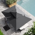 thumbnail image 4 of Pellebant Outdoor 9x11FT Patio Umbrella Cantilever Offset with No Base, Dual Top Dark Gray, 4 of 5