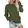 thumbnail image 4 of V Neck Sweatshirt Women No Hood Pocket Oversized Comfy Hoodie Y2k Soft Plain Fleece Pullover Cute Sweatshirts, 4 of 4
