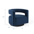 thumbnail image 3 of Armchair Accent Chair, Velvet, Dark Blue, Modern Contemporary Urban Design, Living Lounge Room Hotel Lobby Hospitality, 3 of 9