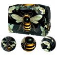 thumbnail image 2 of Honeybee PVCCosmetic Storage Bag with Zipper, Printed Design -, Zipper Pouch, Money Pouch for Travel - Ideal for Ladies and Girls on the Go, 2 of 6