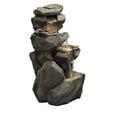 thumbnail image 5 of Alpine Corporation WIN1184 40" Outdoor Floor 3-Tiered Rock Waterfall Fountain with LED Lights, Natural Stone Look – Cascading Water Feature for Gardens, Patios, Yards, and Outdoor Décor, Gray, 5 of 6