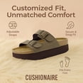 thumbnail image 2 of Cushionaire Plane Comfortable Platform Womens Sandals with Double Buckle Straps and Genuine Suede Cushioned Footbed, Wide Widths Available, 2 of 13