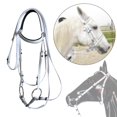 thumbnail image 1 of Brida para caballo con rienda ajustable de acero inoxidable, con anilla y cabezada blanco 125 cm, 1 of 8