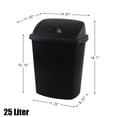 thumbnail image 3 of Fabnati 25 L Black Swing Top Garbage Bins, Plastic Rectangular Trash Cans, 4 Pack, 3 of 7