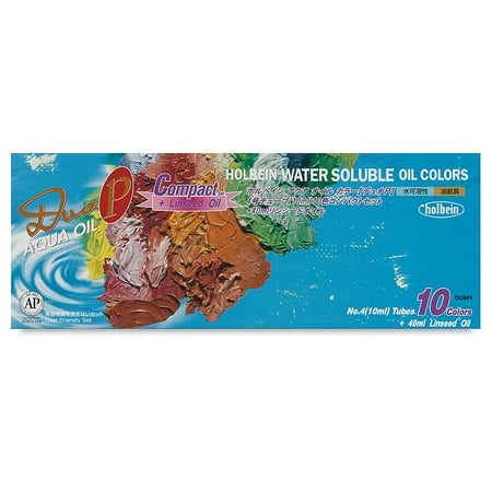 ホルベイン 油絵具 アクアオイルカラー デュオ(DUO) Pコンパクト10色セット 10ml ［+画溶液］（4号チューブ）DU949　絵具　絵の具