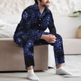 thumbnail image 7 of Wukai Blue-Purple Raspberries Men's Long Sleeve Pajama Set,Long Sleeve Mens Sleepwear with Pockets & Front Fly-X-Large, 7 of 7