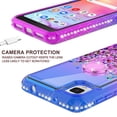 thumbnail image 3 of Liquid Quicksand Glitter Cute Phone Case for TCL ION Z / TCL A3 A509DL / TCL A30 / A30 Case Ring Kickstand for Girls Women Clear Bling Diamond Phone Case Cover - Purple/Blue, 3 of 5