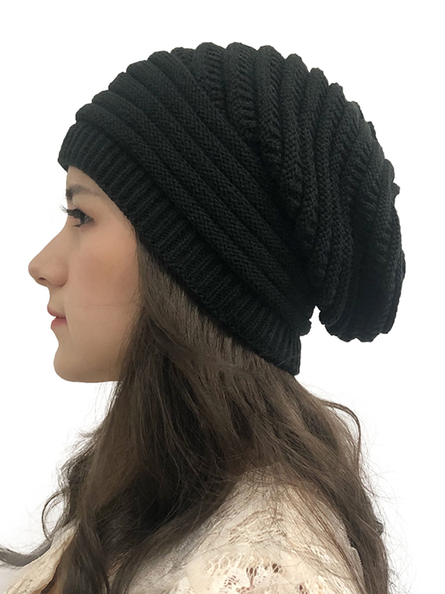 Womens Knitted Slouchy Winter Warm Casual Wool Beret Baggy Beanie Hats Caps Walmart.com