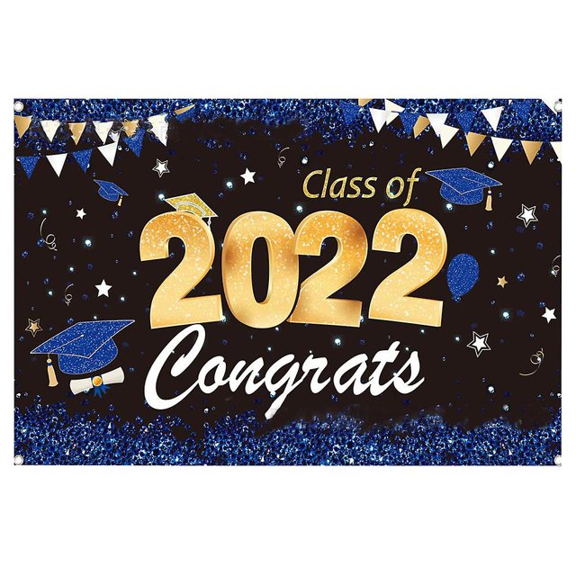 210*150cm Tela de fondo de la temporada de graduación 2022, banderines colgantes para decoración de fiesta de graduación