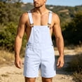 thumbnail image 2 of WAYUTE Mens Bib Overalls Casual Sleeveless Solid Color Wide Straps Jumpsuit with Front Pocket for Lightweight Summer Outdoor Activities, 2 of 6