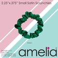 thumbnail image 2 of Amelia Beauty, Green Satin Scrunchies, 2.25in Diameter, Gentle on Hair, Strong Hold, No Snag, No Dents or Creases. 12 Pack, 2 of 8