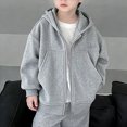 thumbnail image 2 of YDFCWXW Boys Zip Up Hooded Sweatshirts with Pockets Fall Outfits 2026 | Lightweight Oversized Hooded Sweatshirts, Featuring a Full Zip Design and Pockets for Daily Wear (Grey, 7-8 Years), 2 of 7