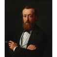 thumbnail image 2 of Constantin Hansen 20x23 Gold Ornate Framed and Double Matted Museum Art Print Titled - Portrait of Master, Later Consul in Bangkok Frederik Kobke (1865), 2 of 4
