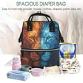 thumbnail image 5 of Gaeub Red And Blue Fire Lion Print Mummy Diaper Bag Backpack,Durable Maternity Baby Nappy Casual Shoulder Bags,Travel Hiking Outdoor Pack, 5 of 6