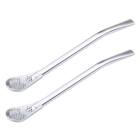 2X Stainless Steel Drinking Straw Filter Handmade Herb Mate Tea Light Bulb Gourd Washable Practical Tea Tools