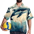 thumbnail image 4 of Whale Men's Hawaiian Shirt, Short Sleeve Printed Button Down Beach Casual Tops, Summer Spread Collar Men's Shirts, 4 of 6