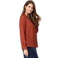 thumbnail image 4 of Camisa Con Cuello En V Y Solapa Con Botones Y Lunares En Forma De Corazón Para Mujer Rojo marrón XL, 4 of 6