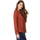 thumbnail image 4 of Camisa Con Cuello En V Y Solapa Con Botones Y Lunares En Forma De Corazón Para Mujer Rojo marrón XL, 4 of 6