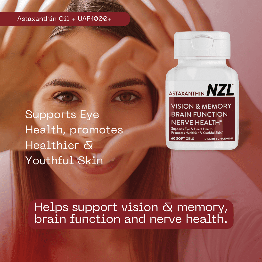 OMEGANZL NZL Astaxanthin Supports Heart, Eye & Brain Health, Anti-Aging Skincare & Cellular Protection, 12mg Astaxanthin per Serve, 60 Softgels