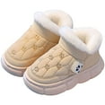thumbnail image 6 of BOBOGOJP Girls Boys Boots Kids Winter Ankle Fleece Lined Snow Shoes Fuzzy Classic Kid's Low Boot for Toddler/Little Kid/Big Kid Khaki for Size 13, 6 of 7