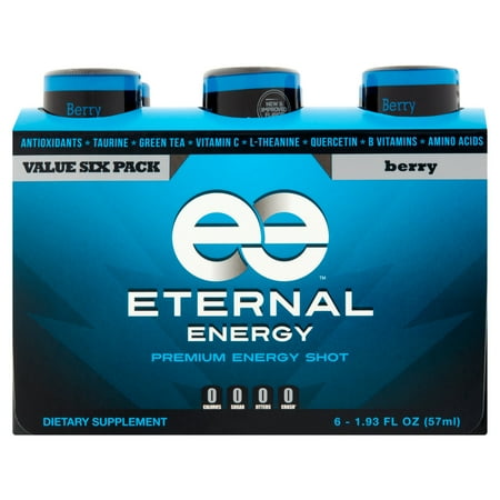 Eternal Energy Premium Energy Shot, Berry, 1.93 Fl Oz, 6 Ct
