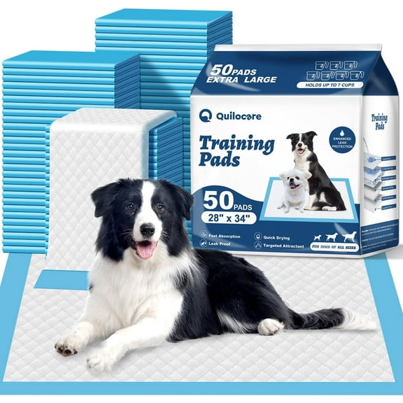 50 Count 28” x 34” XL Disposable Dog Pee Pads, Super Absorbent Leakproof Quick Drying Puppy Pee Pads for Dogs, Extra Large Disposable Dog Training Pads