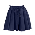 thumbnail image 2 of Delayuji Women's Wide Leg Shorts High Waisted Elastic Drawstring Summer Trendy Pleated Short Skort Mini Skirt Beach Vacation Shorts, 2 of 6
