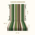 thumbnail image 6 of Stripe Pine Green Highback Dining Chair Cushion, 6 of 8