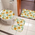 thumbnail image 5 of Spring Sunflower Bathroom Rugs Set White Daisy Oil Painting Garden Scenery Non Slip Absorbent Soft Bath Mats 3 Piece Set with Bathroom Rug, U-Shaped Floor Mat, Toilet Seat Cover Large Size, 5 of 9