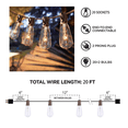 thumbnail image 3 of Wonder Garden Outdoor String Lights with 22 Edison Bulbs Vintage Lights Waterproof ST40 Decor Lights 20Ft, 3 of 8
