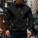 thumbnail image 1 of pstuiky Camisas para hombre de manga larga, Sudadera con capucha y bolsillo con cremallera y cordón para hombre, deportiva, informal, de manga larga, de color liso y a la moda top de hombre l, 1 of 4