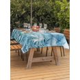 thumbnail image 3 of Outdoor Tablecloth with Umbrella Hole for Patio/Picnic/Party/Camping, Turquoise Jellyfish Coastal Waterproof Table Cloth Rectangle Table Cover Washable, Summer Ocean Seaweed Wooden (60"x 84"), 3 of 8