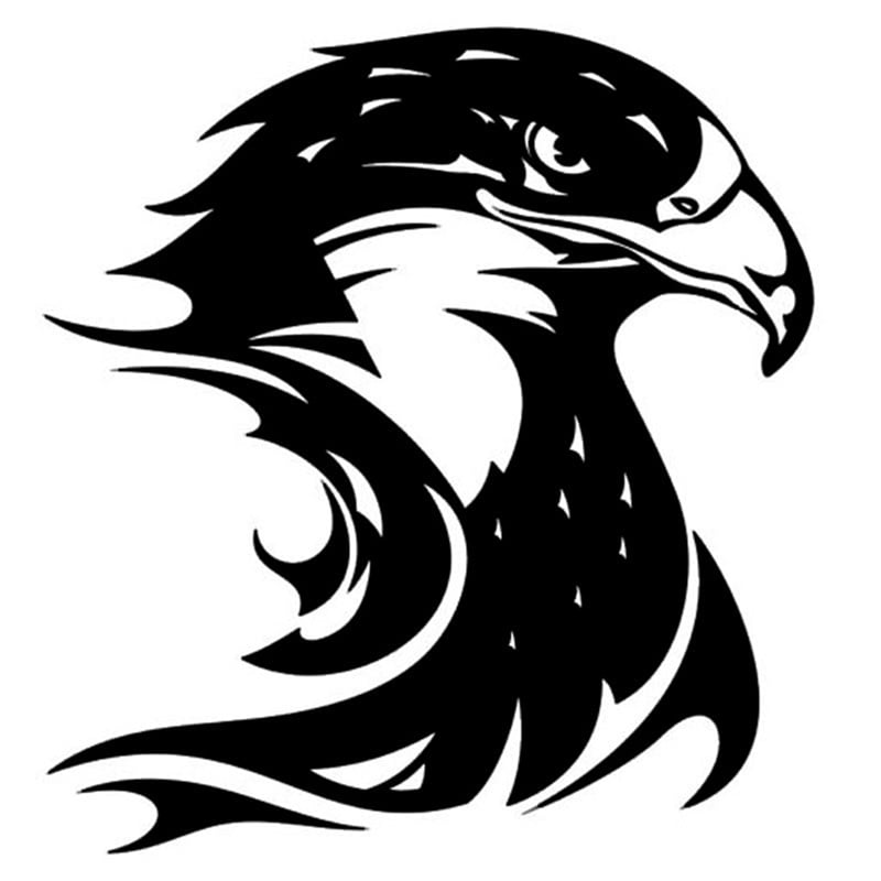 Shopfive Fire Flame Eagle Hawk Head Decal Car Sticker Vinyl Car