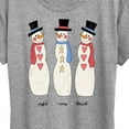thumbnail image 3 of Instant Message - Joyful Merry Blessed Christmas Snowmen - Women's Short Sleeve Graphic T-Shirt, 3 of 6
