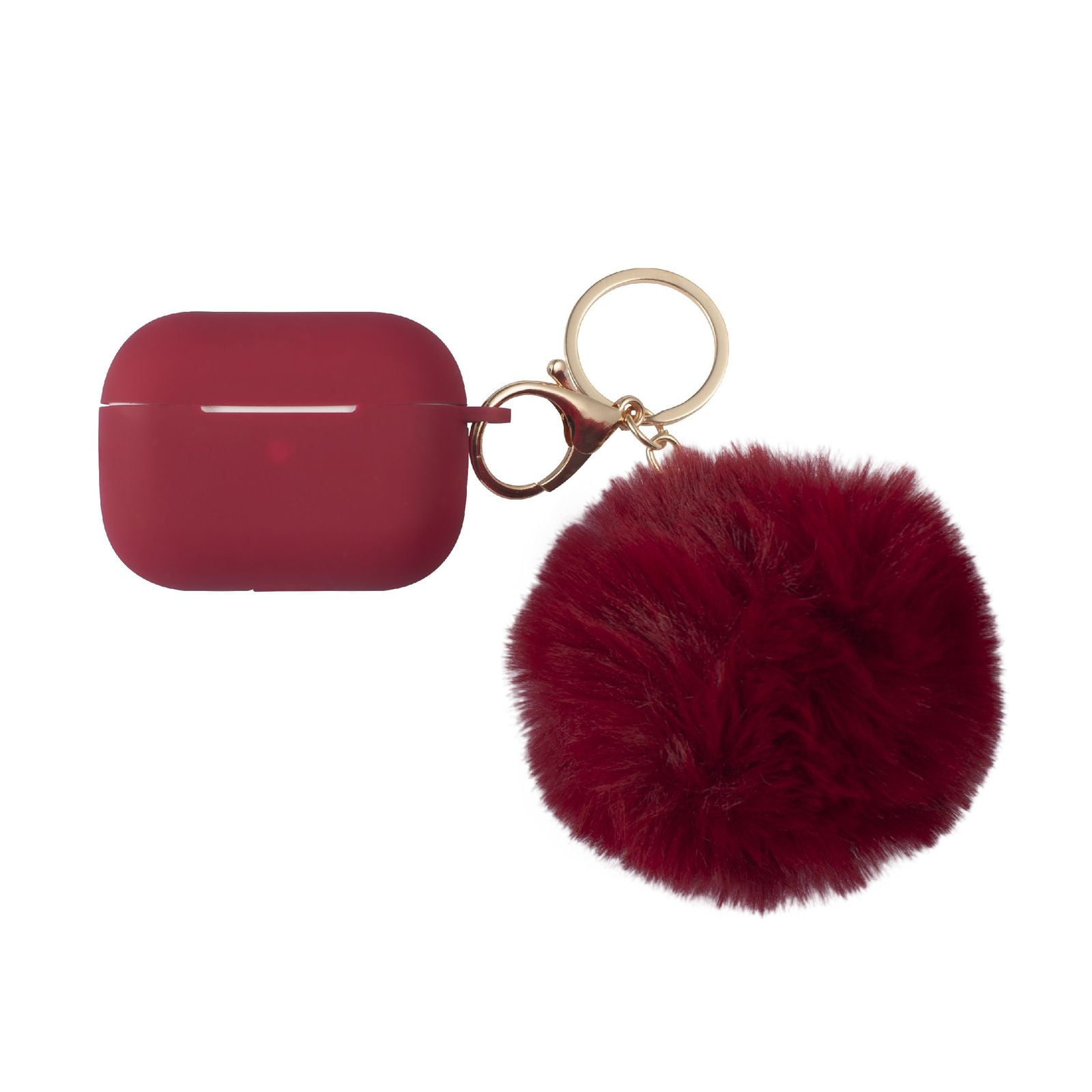 Silicone Protective Case with Faux Fur Pom Pom Keychain for AirPods Pro (2nd  Generation) - Lavender - HD Accessory