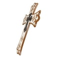 thumbnail image 4 of Vintage Royal Scroll Le Fleur French Fleur De Lis Layered Crucifix Wall Cross, 4 of 8