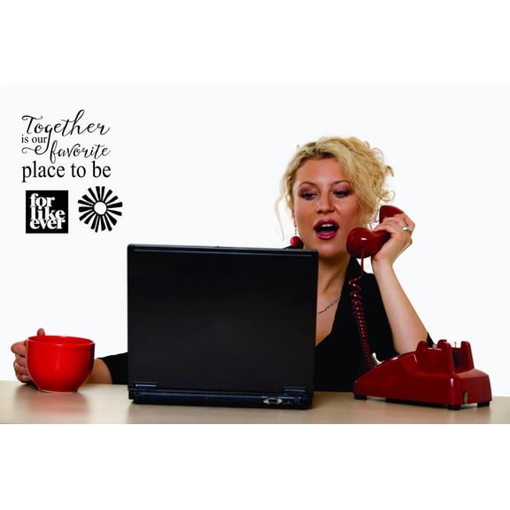 Custom Decals Together Is Our Favorite Place To Be For Like Ever. Wall Art Size: 12 X 18 Inches Color: Black