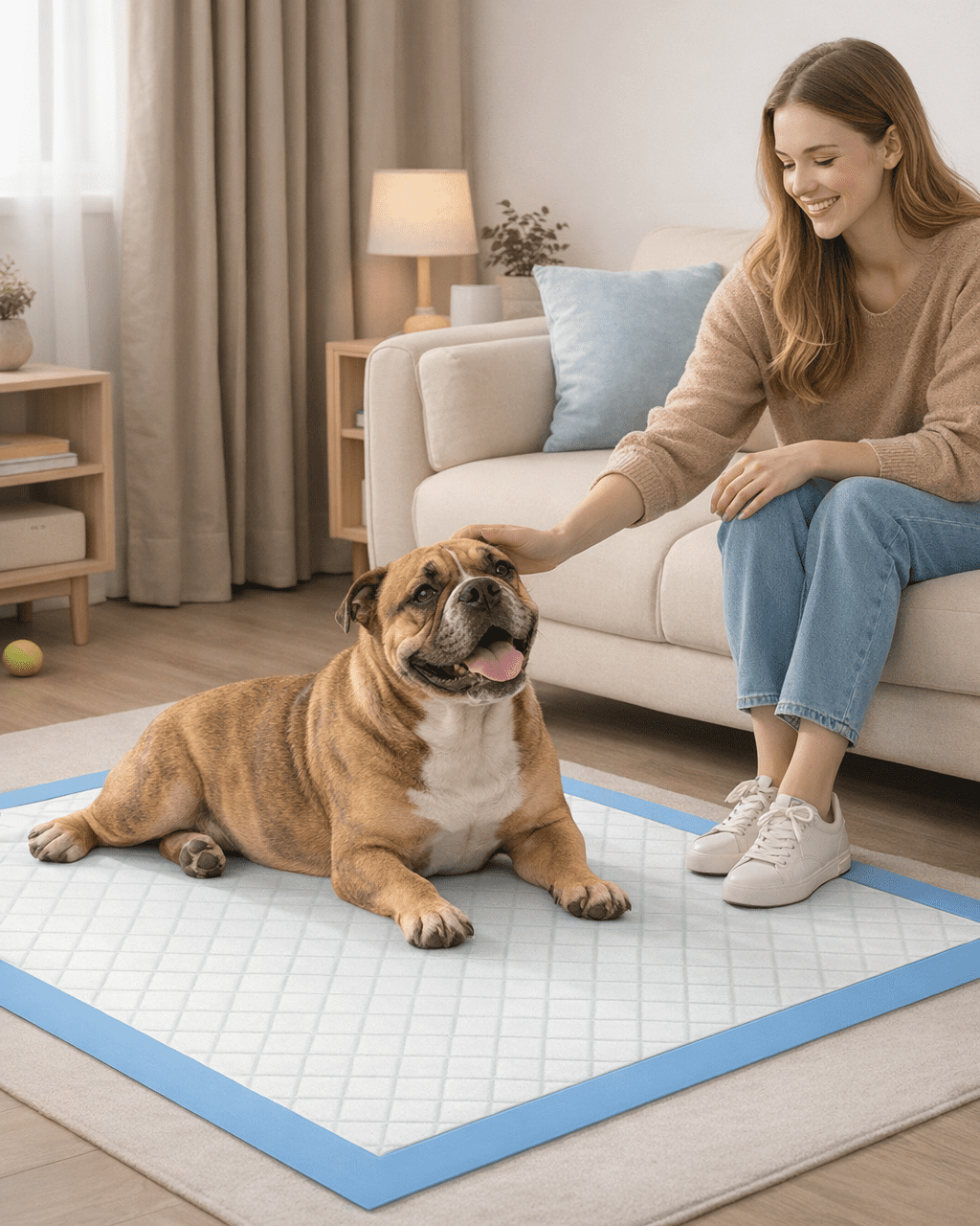 Powools X-Large Puppy Pads 34" x 28", 60 Count Pee Pads for Dogs with 6-Layer Leak-Proof, Quick-Dry Design